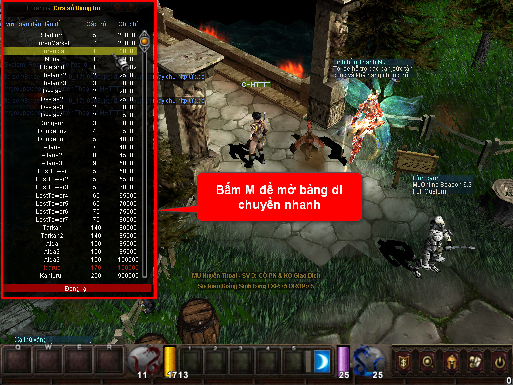 Chức năng chính của Game MU Hoàn Vũ